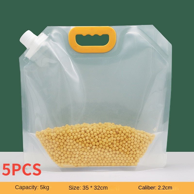 5/10PCs kitchen storage bag grain moisture-proof sealed bag insect-proof transparent portable food-grade storage bag - Lozenza