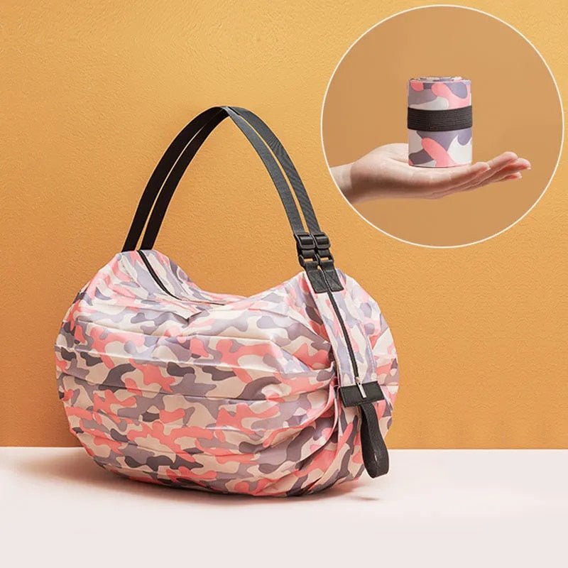 Big Size Thick Nylon Large Portable Shoulder Women's Handbags Folding Pouch Shopping Bag Foldable Print Eco Friendly Ladies Bags - Lozenza