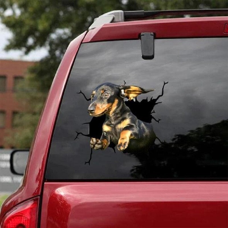 Lustige Hundekopf Autoaufkleber - Lozenza